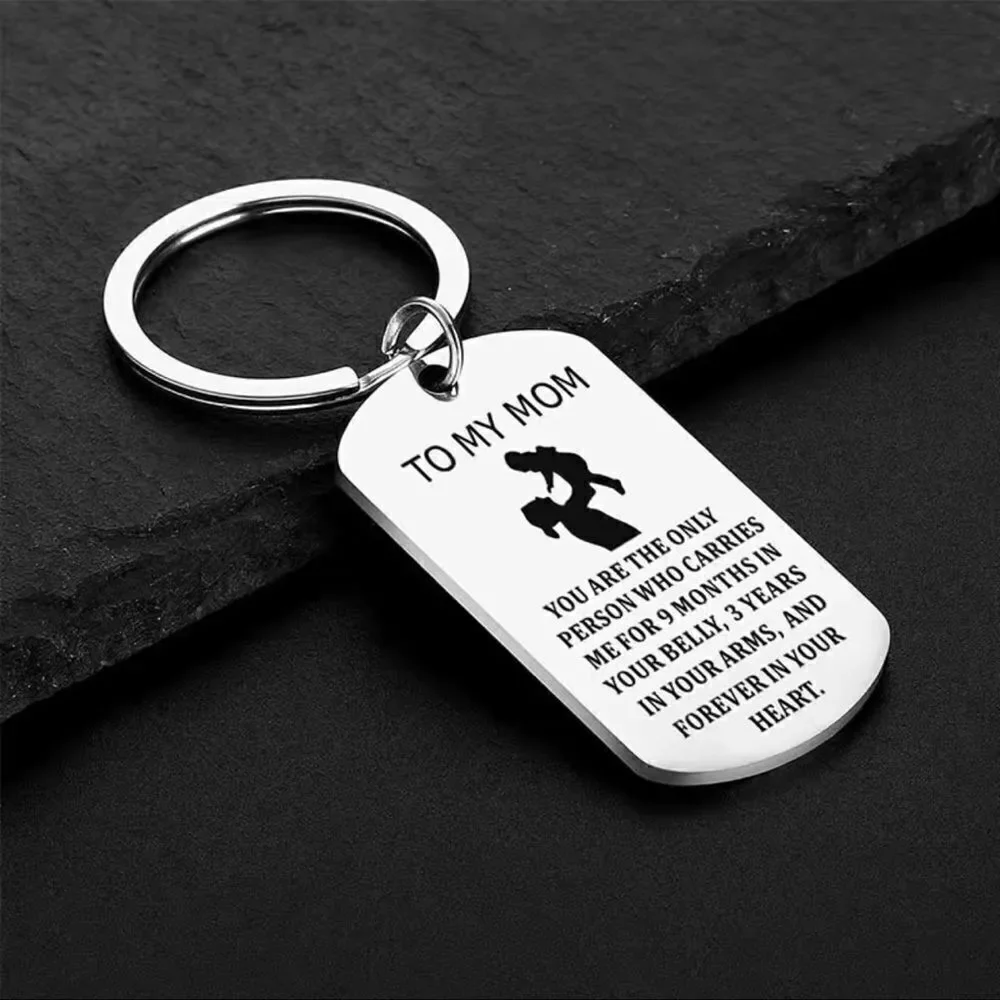 Chain Mother's Steel Key Mother's Gift Titanium Ring Key Day Pendant Keychains